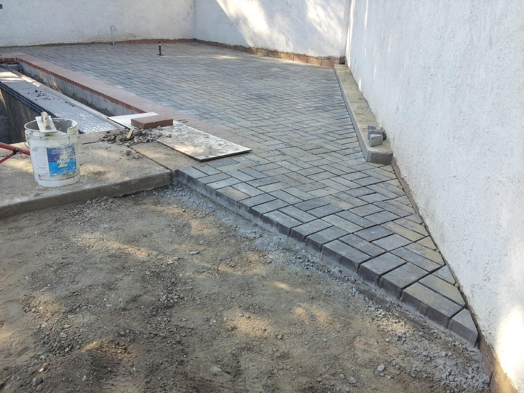 paver prep end of pool 6