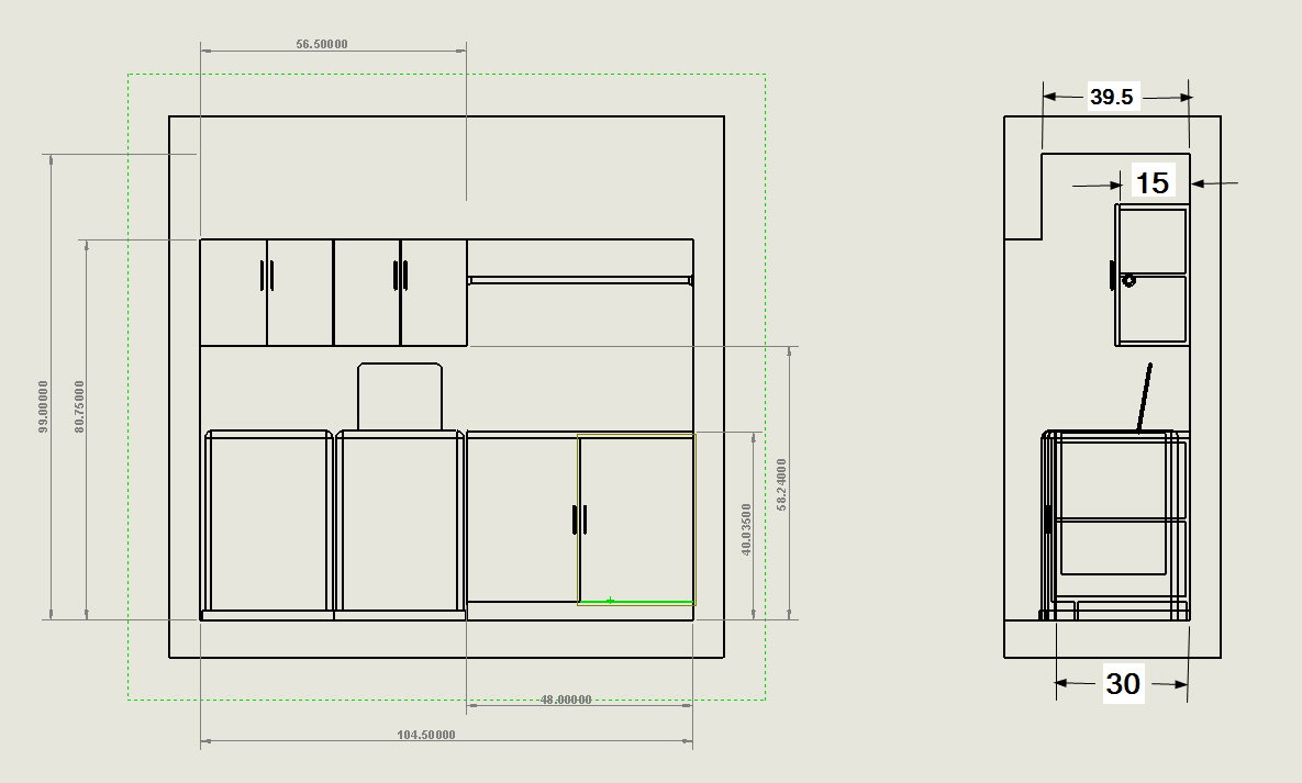 dimensioned drawing